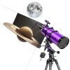 150mm Reflector Telescope HETEKAN EQ Mount with Purple Tripod-7