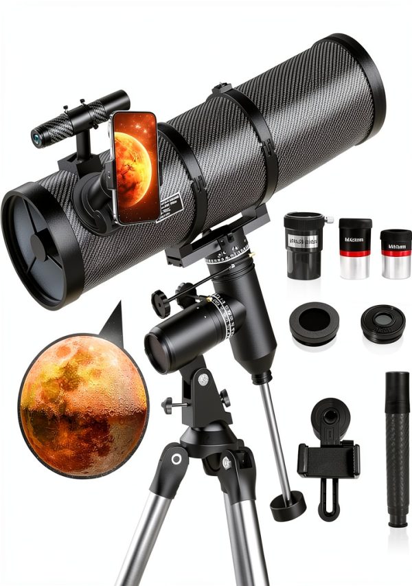 Deesoo 150EQ Reflector Telescope 150mm Aperture with Equatorial Mount-0