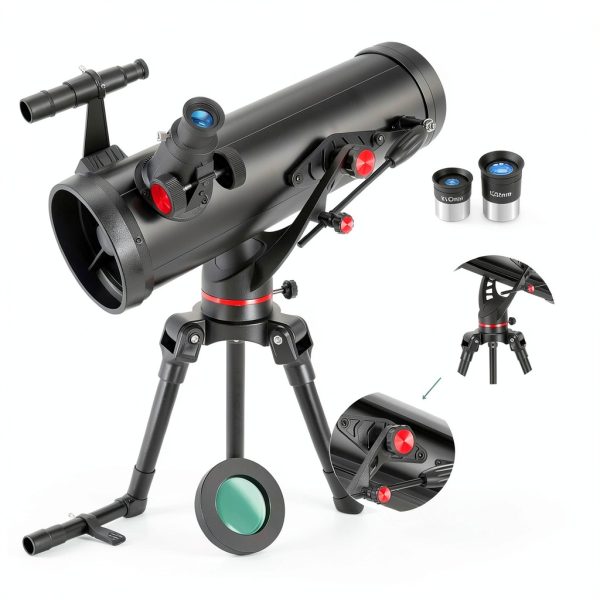 Telescope, 130AZ Astronomical Reflector Telescope for Adults, Professional 130MM Aperture Telescopes for Adults Astronomy Beginners, for Planet Observation with 2X Barlow Lens, Moon Filter-5